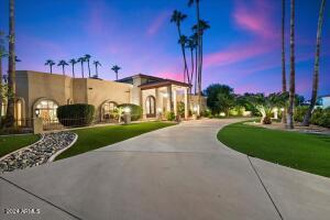 Circular driveway in front of home