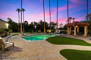 Backyard view from covered patio