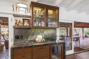 Lighted Bar with Leather Granite