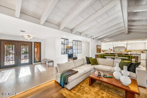 Open Floorplan with Wood Beam Ceilings